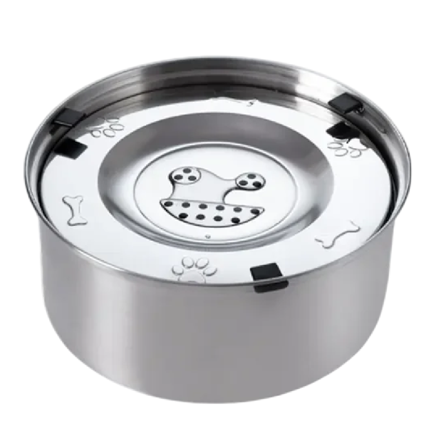 Miska per acqua in acciaio inossidabile 3 l 22,3 x 9,8 cm Antisversamento con disco galleggiante per bere lentamente Ciotola antiscivolo per cani 1