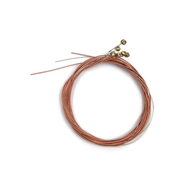 Miwayer set van 6 snaren voor akoestische gitaar Neutrale kleuren Hoogwaardige metalen snaren voor een scherpe toon Lange levensduur Vervangende set voor gitaristen koper
