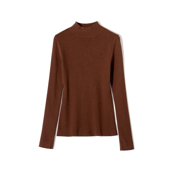 Mjuk turtleneck för kvinnor brun