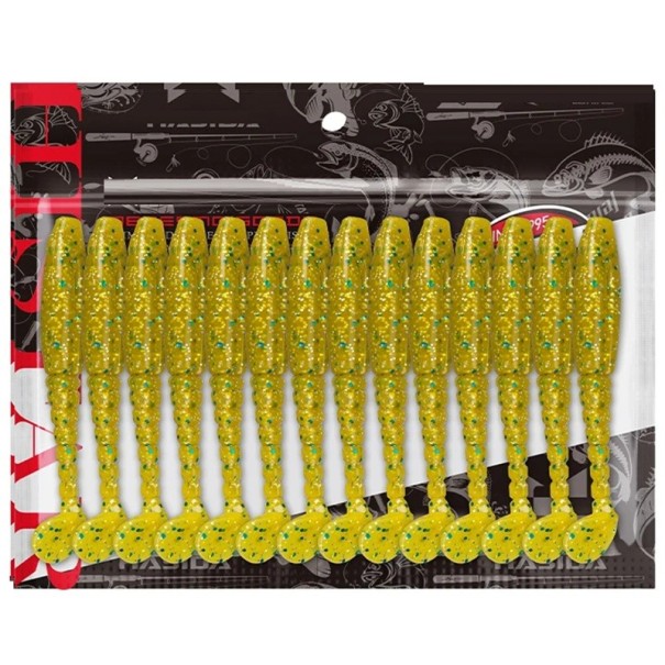 Mjukt silikonfiskedrag 18st 0,9g 5,2cm Realistiska gummibeten för rovfiskar Konstgjorda beten för spinning Hållbara och flexibla fiskebeten gul