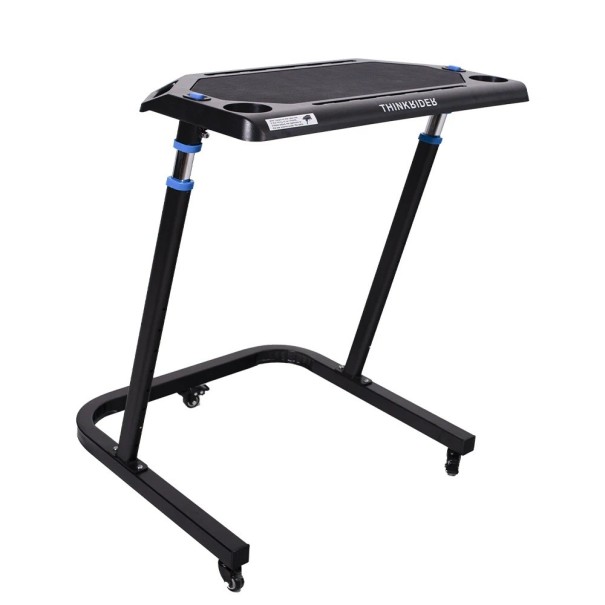 Mobile Elevated Multifunctional Table Adjustable Height 84–122 cm Drink Holders Black for Indoor Cycling Training 1