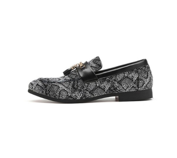 Mocasines de hombre con estampado de serpiente J2153 gris 40