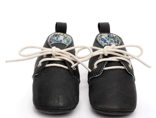 Mocasines de piel para niños negro 12-18 meses