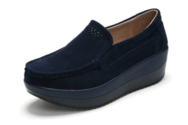 Mocasines de plataforma para mujer azul oscuro 40