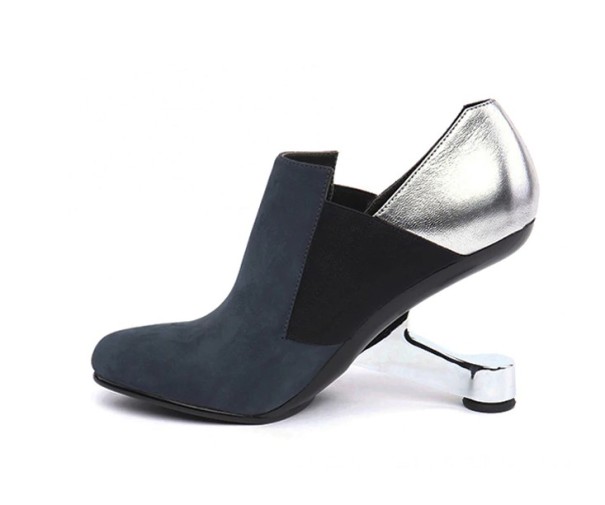 Mocasines elegantes de tacón para mujer J1914 azul oscuro 37,5