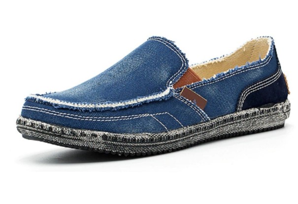 Mocasini bărbați din denim J2641 albastru inchis 42