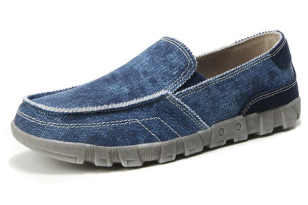 Mocasini din denim pentru bărbați albastru 40