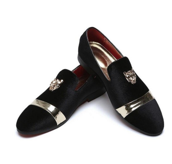 Mocasini pentru bărbați cu curea argintie J2155 negru 45