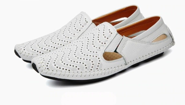 Mocassini in pelle da uomo Josh bianco 40