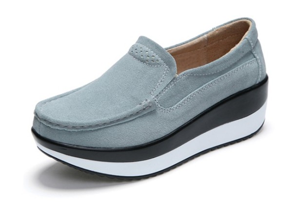 Mocassins à plateforme pour femmes gris 35