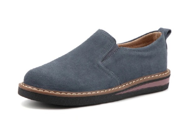 Mocassins Chelsea en daim pour femmes J1763 gris-bleu 41