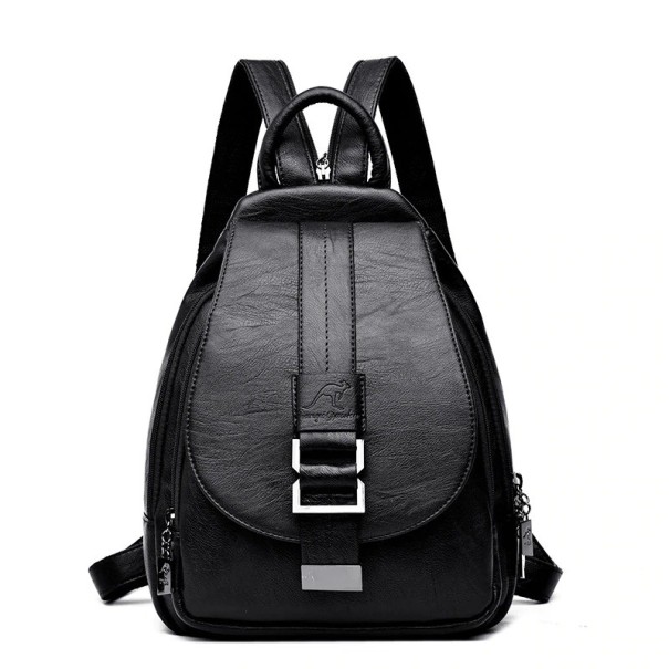Mochila de couro feminina 608 preto