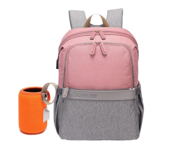 Mochila de Mudança com USB rosa