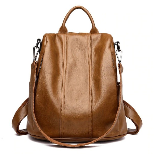 Mochila de mujer con bandolera E626 marrón