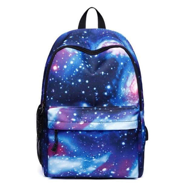 Mochila de mujer con USB azul oscuro