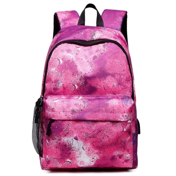 Mochila de mujer con USB rosa oscuro