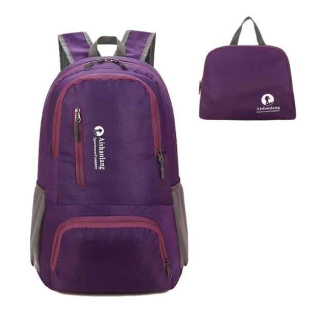 Mochila de senderismo plegable morado