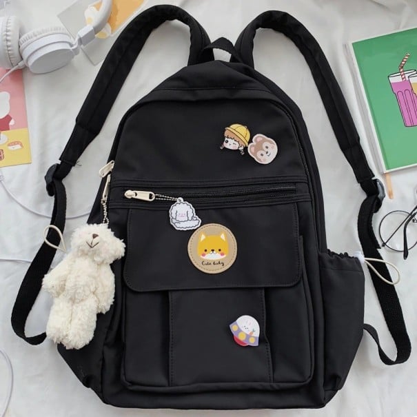 Mochila feminina com pendente de urso 1