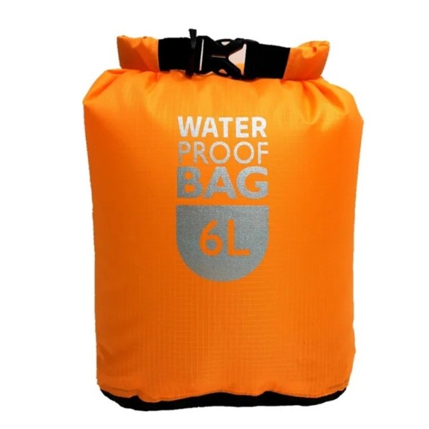 Mochila impermeable y seca de poliéster de 6 l para natación, rafting, kayak, río, trekking, vela y piragüismo. Bolsa ligera e impermeable. naranja
