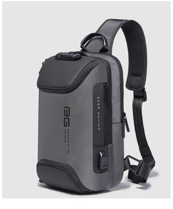 Mochila masculina com USB E970 cinzento