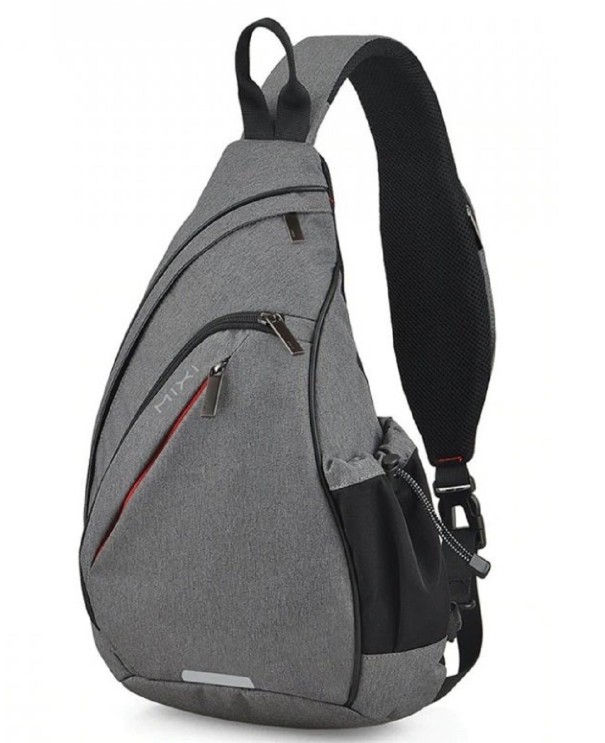 Mochila masculina de ombro cinzento