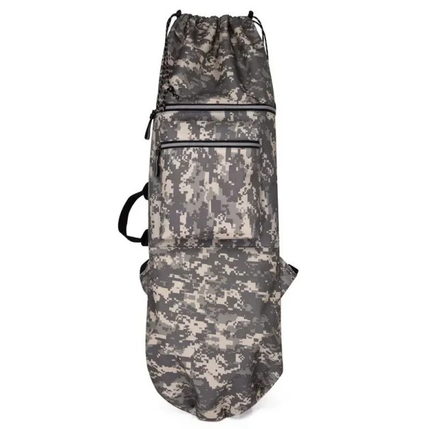 Mochila para freediving saco de armazenamento à prova d'água para equipamento de mergulho 84 x 32 cm em tecido oxford 600D cinza camuflado 1