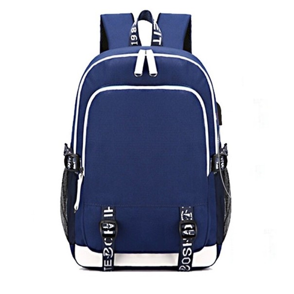Mochila para hombre con USB E969 azul oscuro