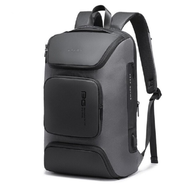 Mochila para hombre con USB E998 gris