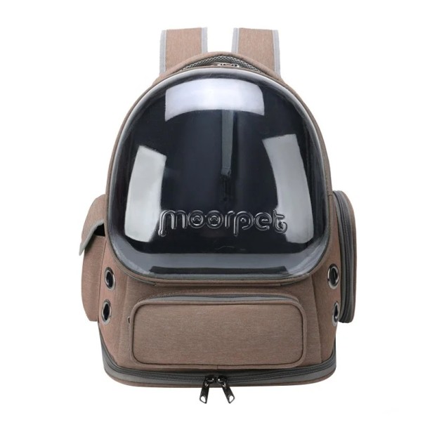 Mochila Transparente Transpirable para Gatos y Perros Pequeños Mochila de Viaje para Mascotas para Transporte al Aire Libre Dimensiones 42 x 34 x 27 cm marrón