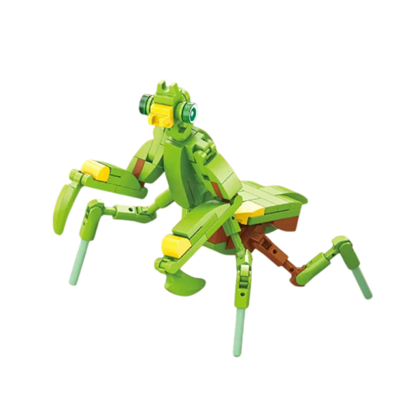Model 3D detaliat 9.8 x 8.3 x 9.8 cm Praying Mantis din 109 micro blocuri de construcție Constructor mini creativ pentru copii de la 9 ani Set 1