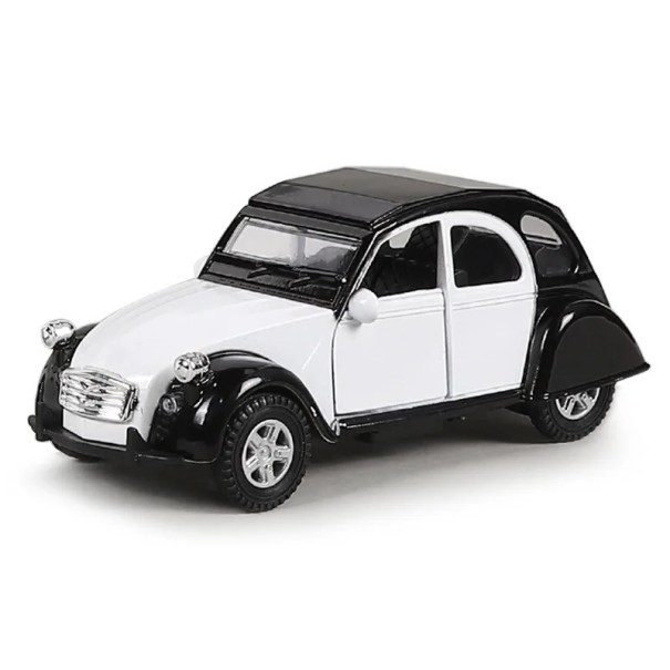 Model af klassisk bil 1:32 12,5 × 4,6 × 4,5 cm Metal samlermodel af legering Retro veteran dekoration til samlere hvid