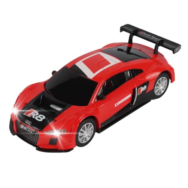 Model auta Audi R8 LMS 1:43 Červená barva Plastová hračka Sběratelský model závodního vozu Dekorace Dárek pro děti i fanoušky 1