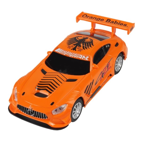 Model auta Mercedes-AMG GT 1:43 Oranžový plastový model sportovního vozu Detailní miniatura závodního kupé Hračka pro děti Sběratelský dárek 1