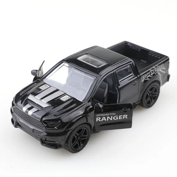 Model auta Pick-up 1:36 Kovový model užitkového vozu Detailná miniatura terénneho automobilu Hračka pre deti Zberateľský model Štýlový darček čierna