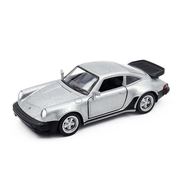 Model auta Porsche 911 1:36 12,2 × 4,5 × 3,5 cm Detailná športová miniatura pretekárskeho vozidla Hračka pre deti Zberateľský model Luxusný darček strieborná