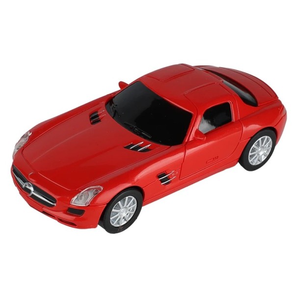 Model auto Mercedes-Benz SLS AMG 1:43 Rode plastic model van sportcoupe Gedetailleerde miniatuur van supersportwagen Speelgoed voor kinderen Verzamelaarsgeschenk 1