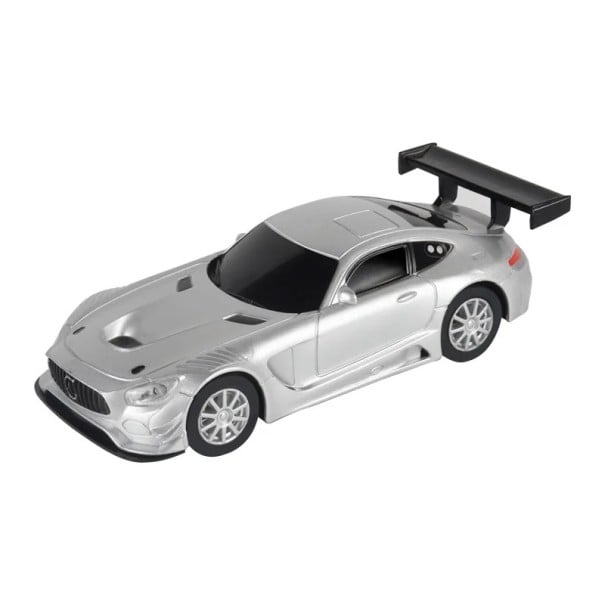 Model de mașină Mercedes-AMG GT3 1:43 Model din plastic argintiu al coupe-ului sportiv de curse Miniatură detaliată a mașinii de curse Jucărie 1