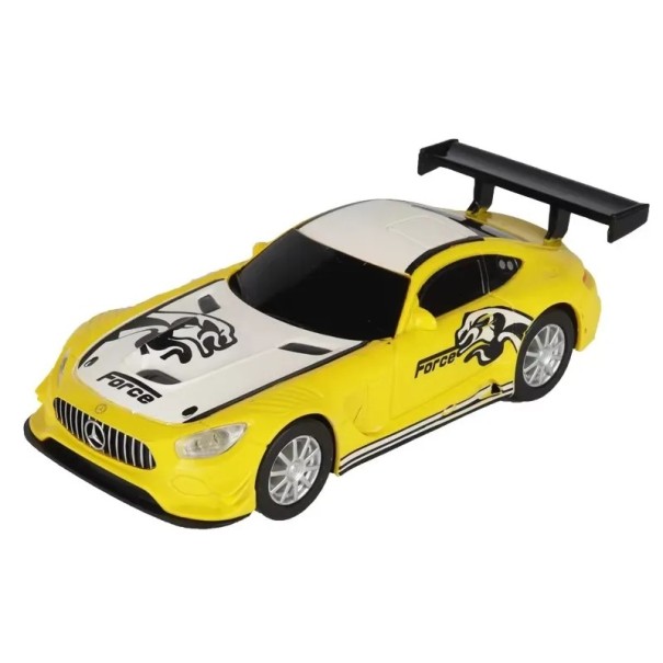 Model de mașină Mercedes AMG GT3 1:43 Model din plastic galben al unei mașini de curse Miniatură detaliată Racing Edition Jucărie pentru copii Cadou 1