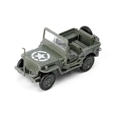 Model de teren Jeep scară 1:48 kit de asamblare din plastic 7 x 3,3 x 3,5 cm tehnică militară marca GSF 1