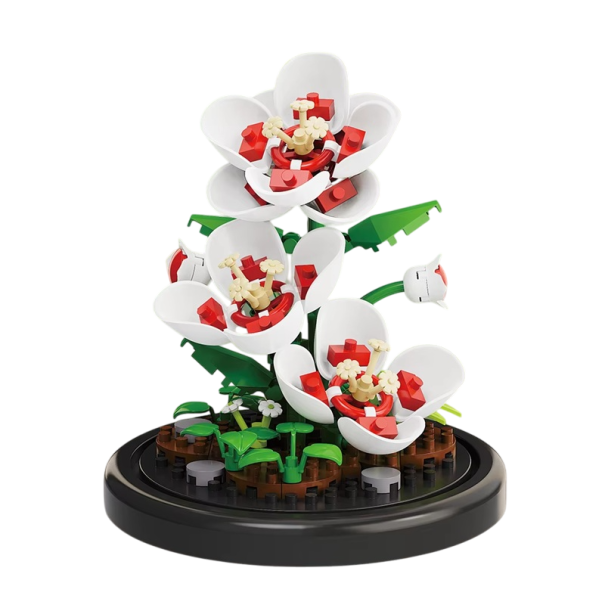 Model floral de hibiscus 85 x 85 x 93 mm 127 buc Micro set de construcție plante în ghiveci Decorațiune creativă pentru acasă și cadou creativ 1