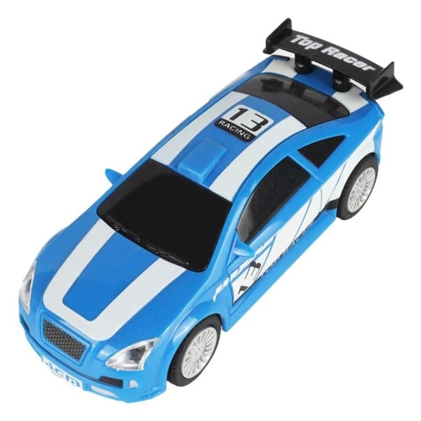 Model samochodu wyścigowego 1:43 Niebieski plastikowy model sportowego samochodu wyścigowego Szczegółowa miniatura wyścigowego coupé Zabawka 1