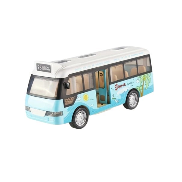 Modello di autobus urbano 1:64 15 x 6,5 x 5,2 cm Autobus in plastica Mezzo di trasporto Giocattolo per bambini Modello da collezione Autobus blu