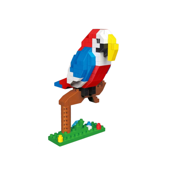 Modelo ara 7 x 5.5 x 9 cm Micro mini bloques de construcción 3D loro Bloques de montaje para entusiastas de las aves Juego de construcción decorativo y creativo 1