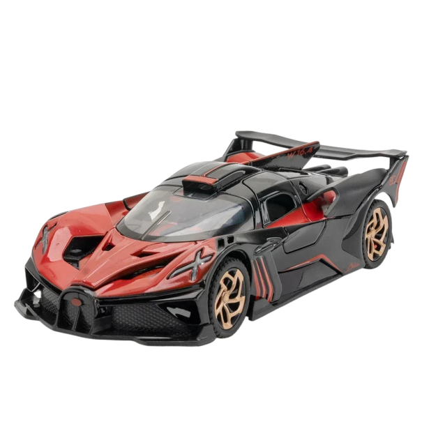 Modelo de coche Bugatti Bolide 1:32 15,5 × 6,5 × 3,5 cm Modelo de colección metálico de aleación Decoración deportiva hiperesport rojo