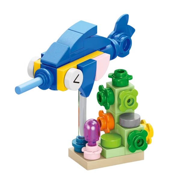 Modelo de construcción pez espada 5,1 x 6,3 x 5 cm Set de 40 piezas Bloques de construcción en 3D Juguete de ensamblaje para niños Desarrollo 1