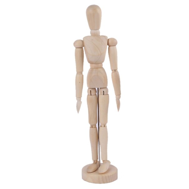 Modelo de madera del cuerpo humano. L