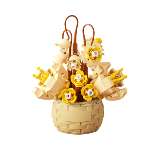Modelo micro de flores 55 x 67 x 90 mm 162 pcs Conjunto de construção criativa de flores e suculentas Decoração moderna e elegante para quartos 1