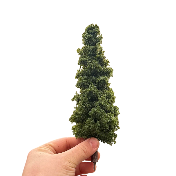 Modelový borovicový strom 21 cm Plastová miniatura jehličnatý strom pro dioráma modelová krajina lesní scenérie 2