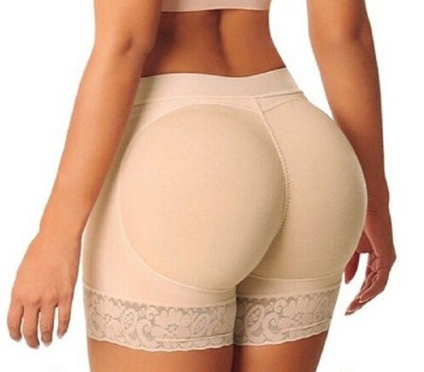 Modelujące majtki push-up z koronką T1195 kremowy L