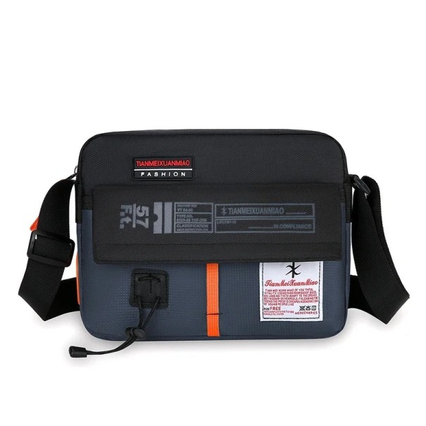 Moderigtig unisex crossbody-taske 26×18×9 cm afslappet nylon skuldertaske farverig taske til mænd og kvinder polyester rejsetaske grå